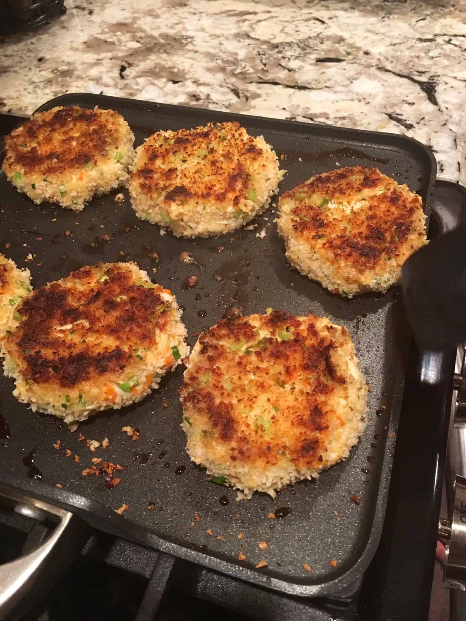Crab cakes - cooking