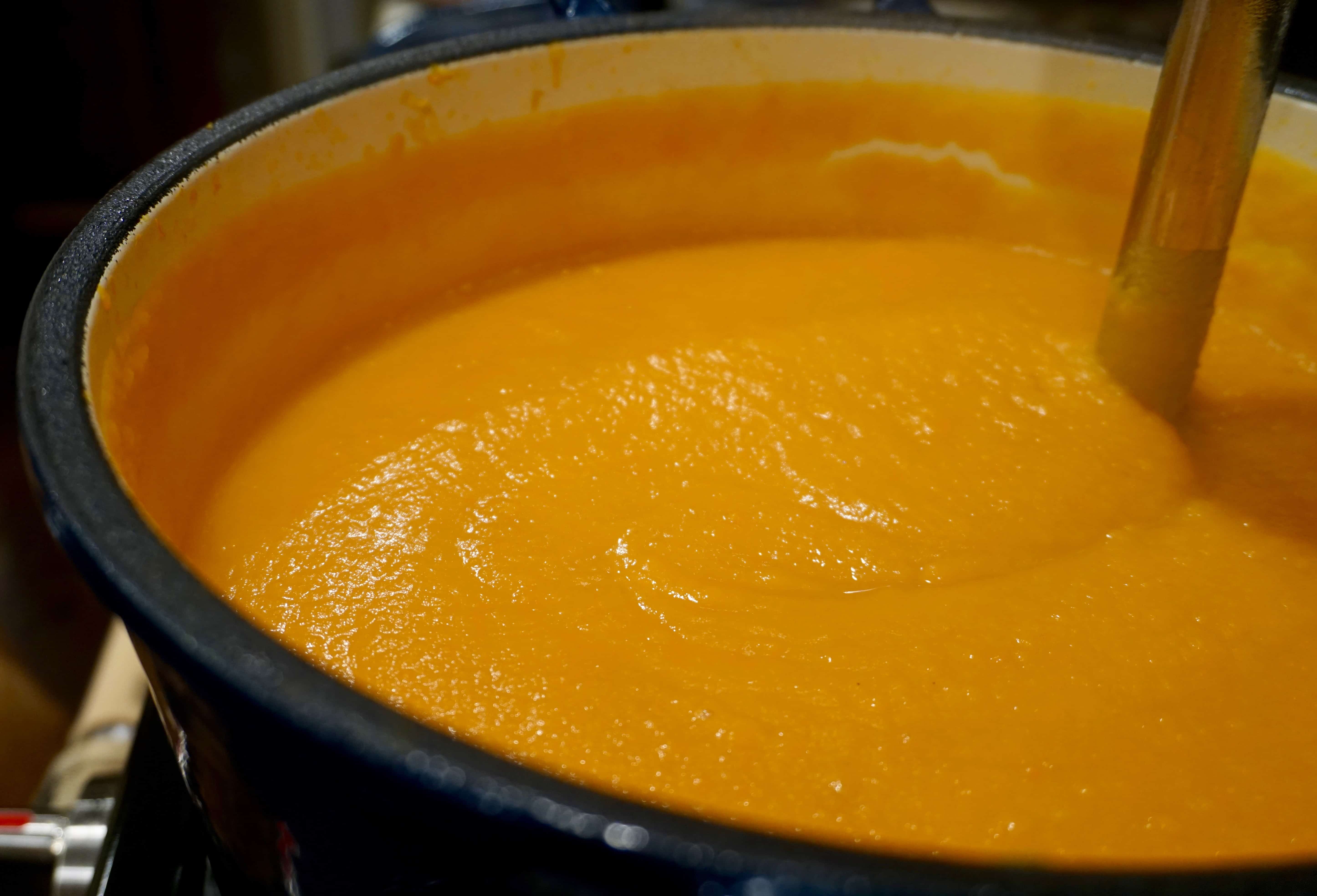 Butternut squash and sweet potato soup - blended