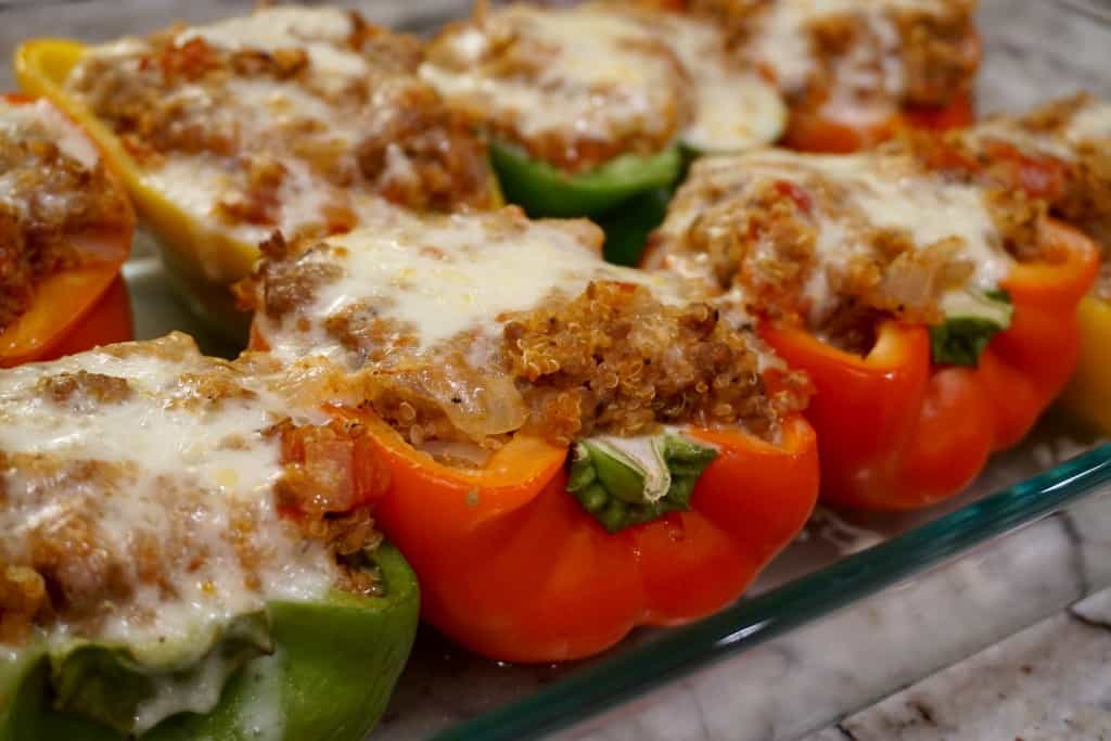 Sirloin and Sausage Stuffed Peppers - Yummy Noises