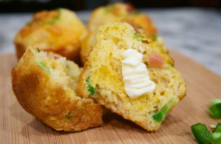 Bacon cheddar jalape o corn muffins yummy noises