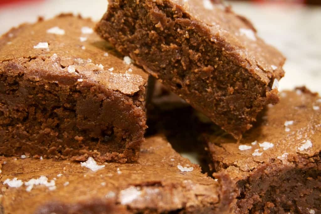 Salted Fudge Brownies | YummyNoises.com