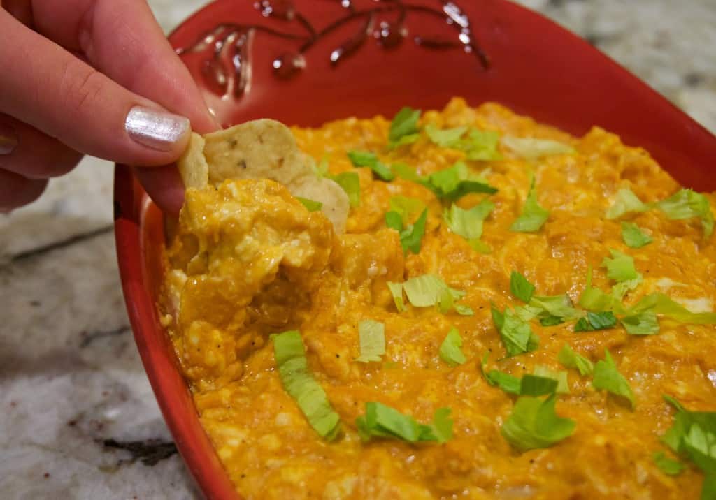 Spicy Garlic Buffalo Chicken Dip | YummyNoises.com