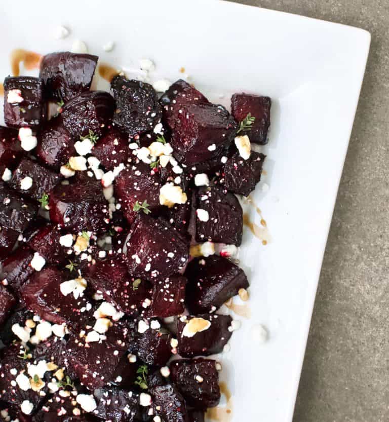 Roasted Beets with Goat Cheese and Balsamic Reduction Yummy Noises