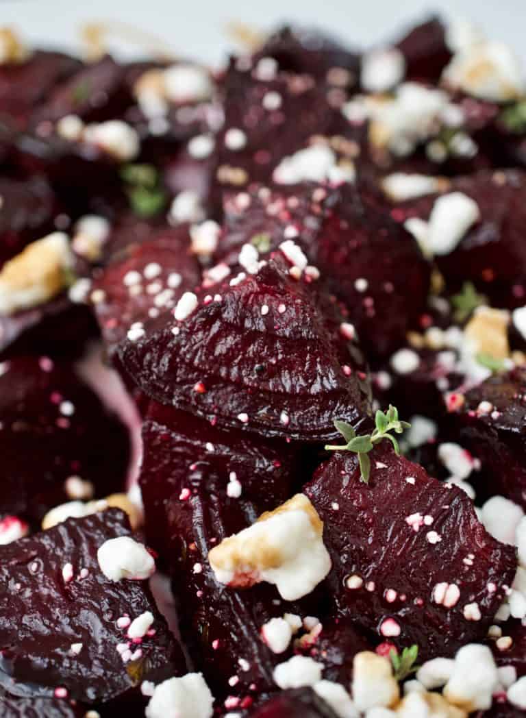Roasted Beets with Goat Cheese and Balsamic Reduction Yummy Noises