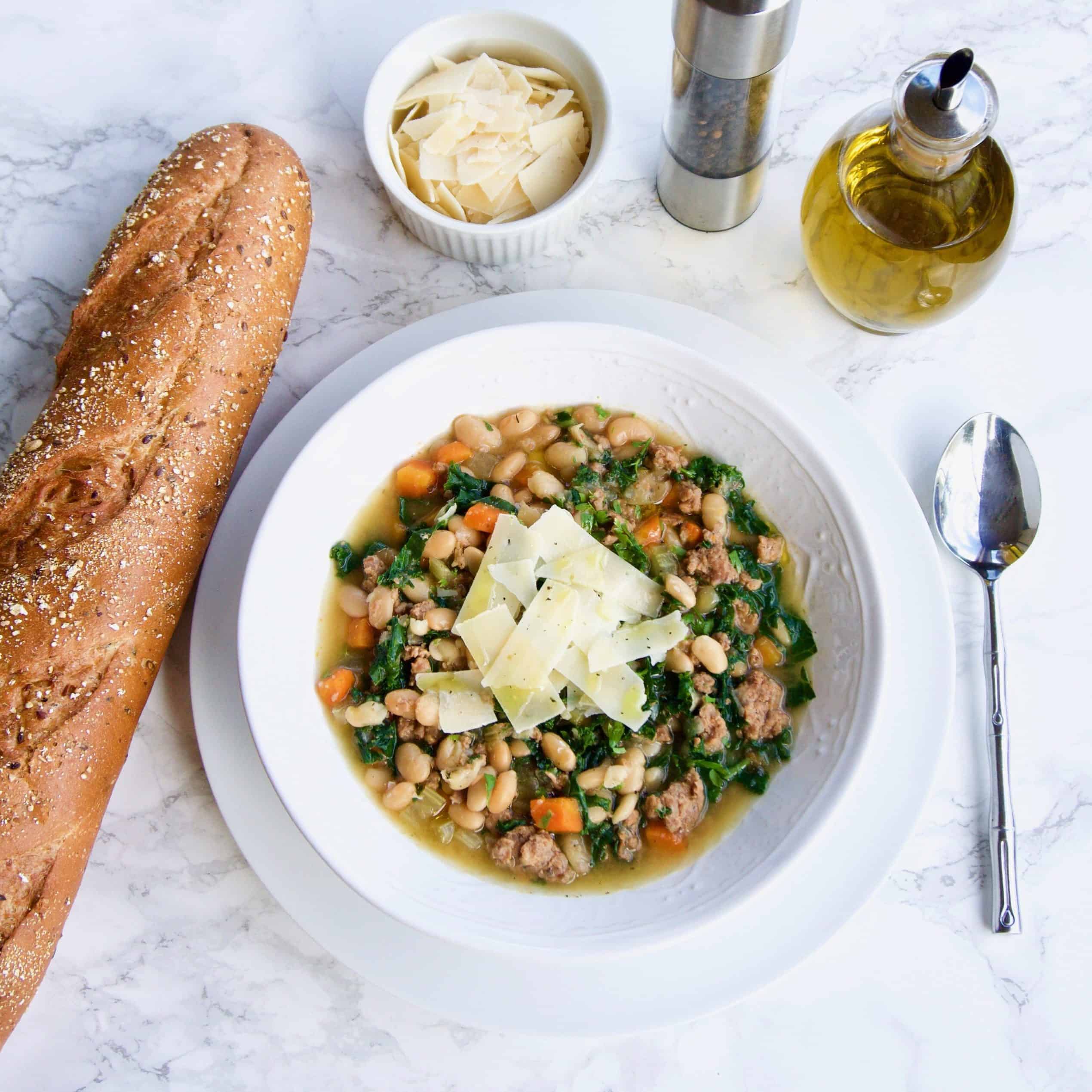 Instant Pot Turkey Sausage White Bean Kale Soup Yummy Noises