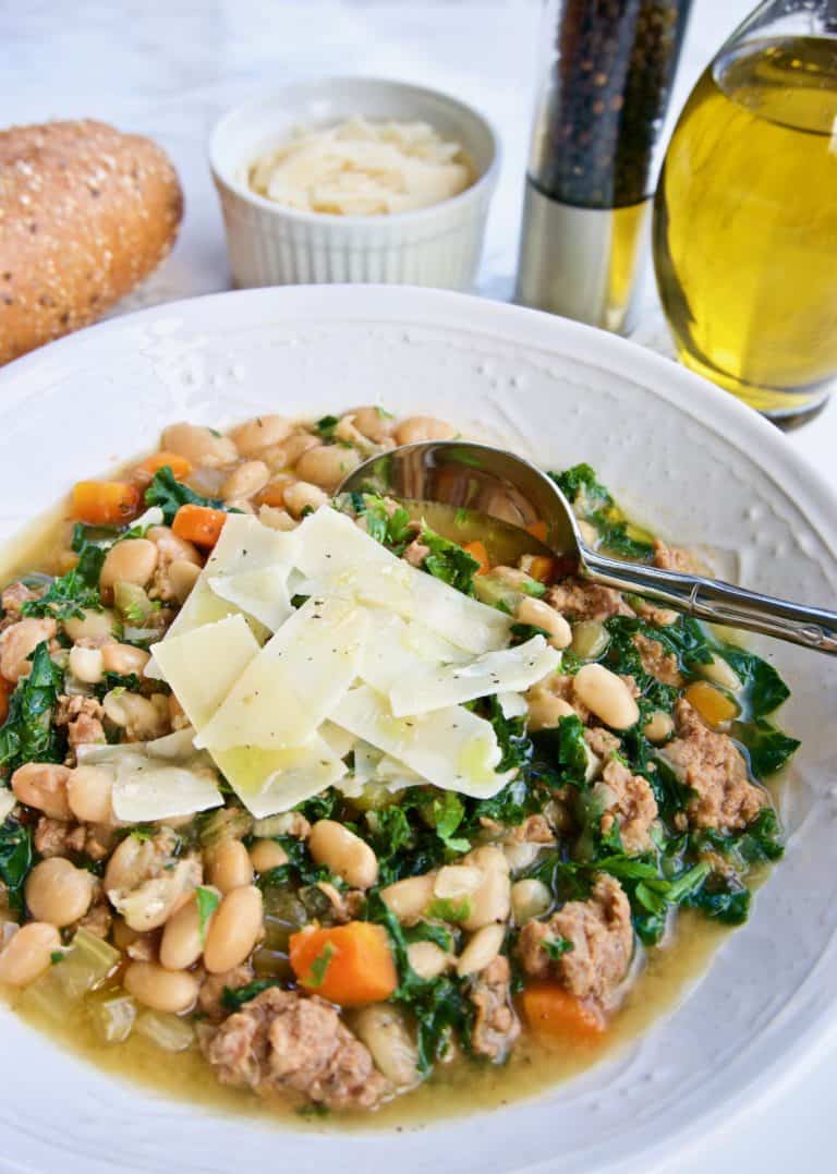 Instant Pot Turkey Sausage, White Bean & Kale Soup Yummy Noises