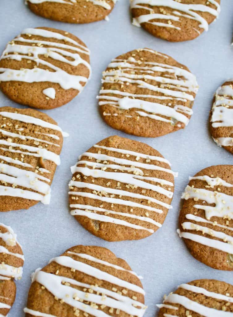 The prettiest ginger snaps on parchment paper