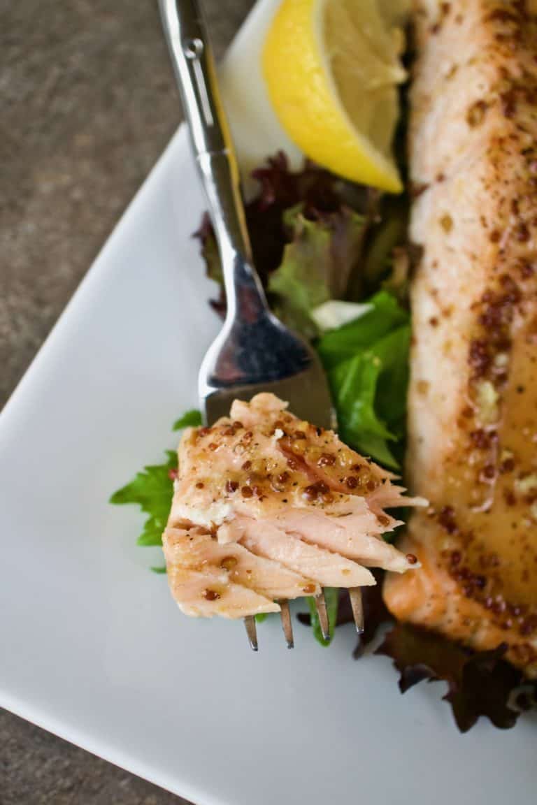 Honey Mustard Roasted Salmon - Yummy Noises