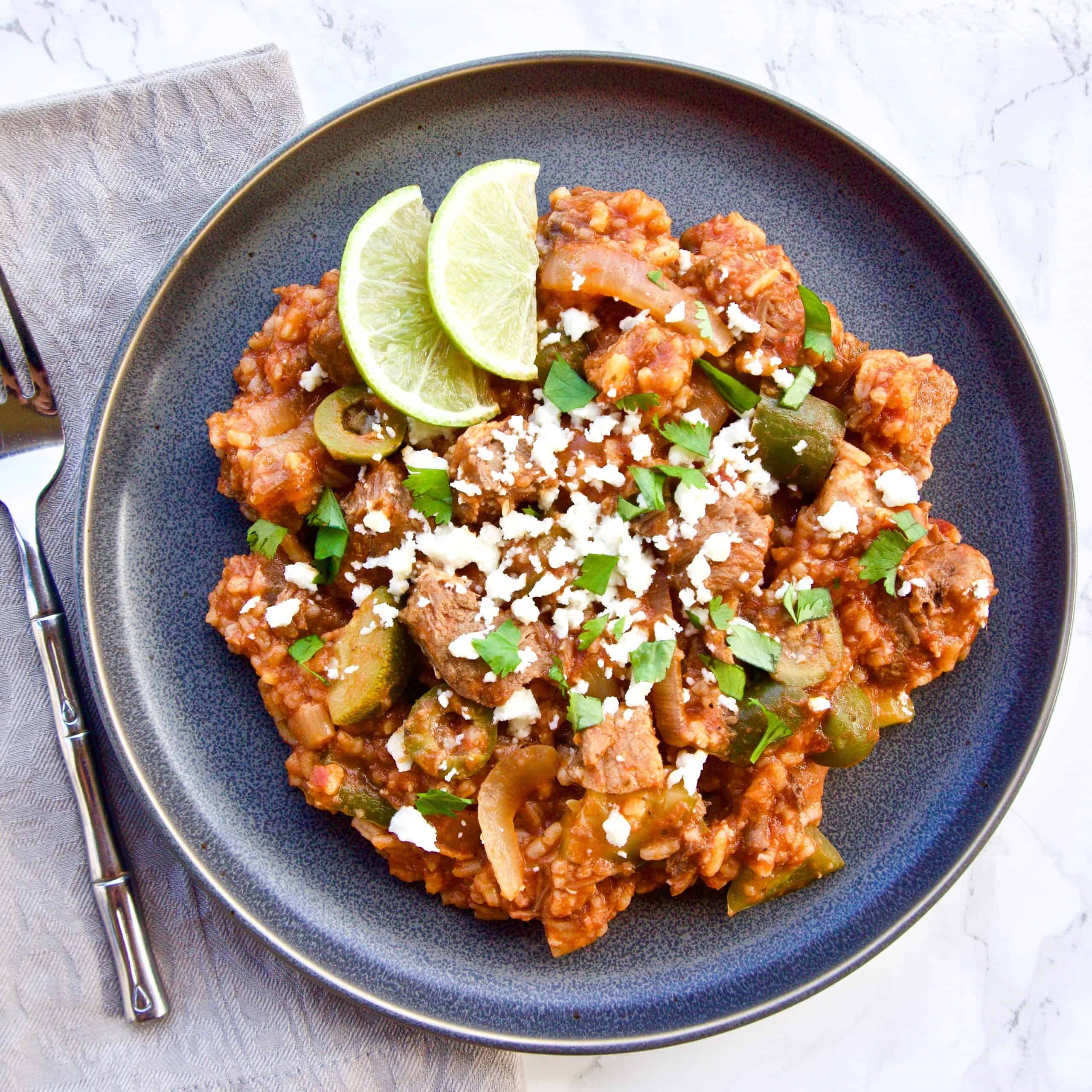 Instant Pot Pork and Spanish Rice - Yummy Noises