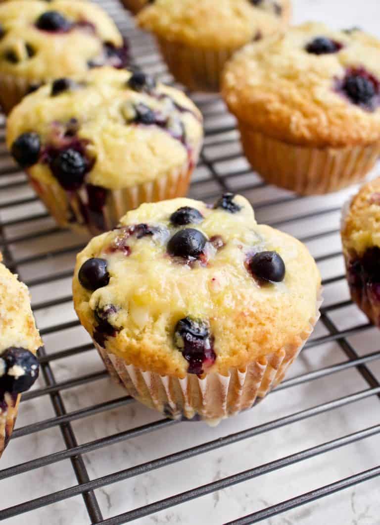 Blueberry Lemon Muffins Three Ways - Yummy Noises