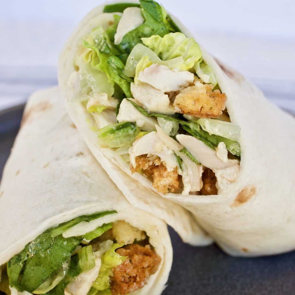 Quick Chicken Caesar Salad Wraps - Yummy Noises