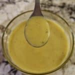Spoonful of garlicky red wine vinaigrette