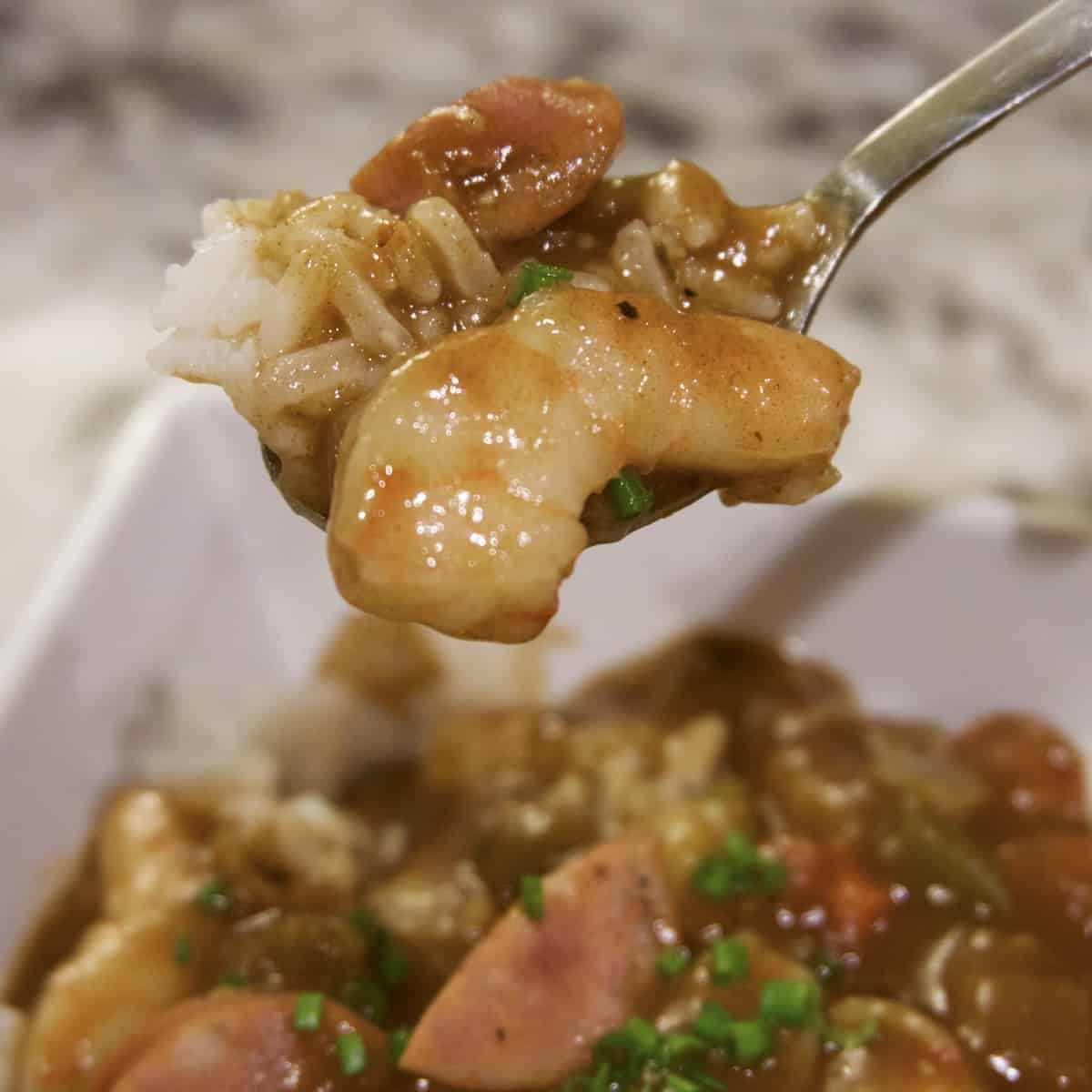 Gumbo Soup With Chicken, Shrimp & Andouille Sausage