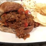 Sloppy joes served on a plate