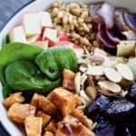 Closeup picture of winter vegetable buddha bowl