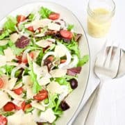 Copycat Giordano's house salad on a serving platter