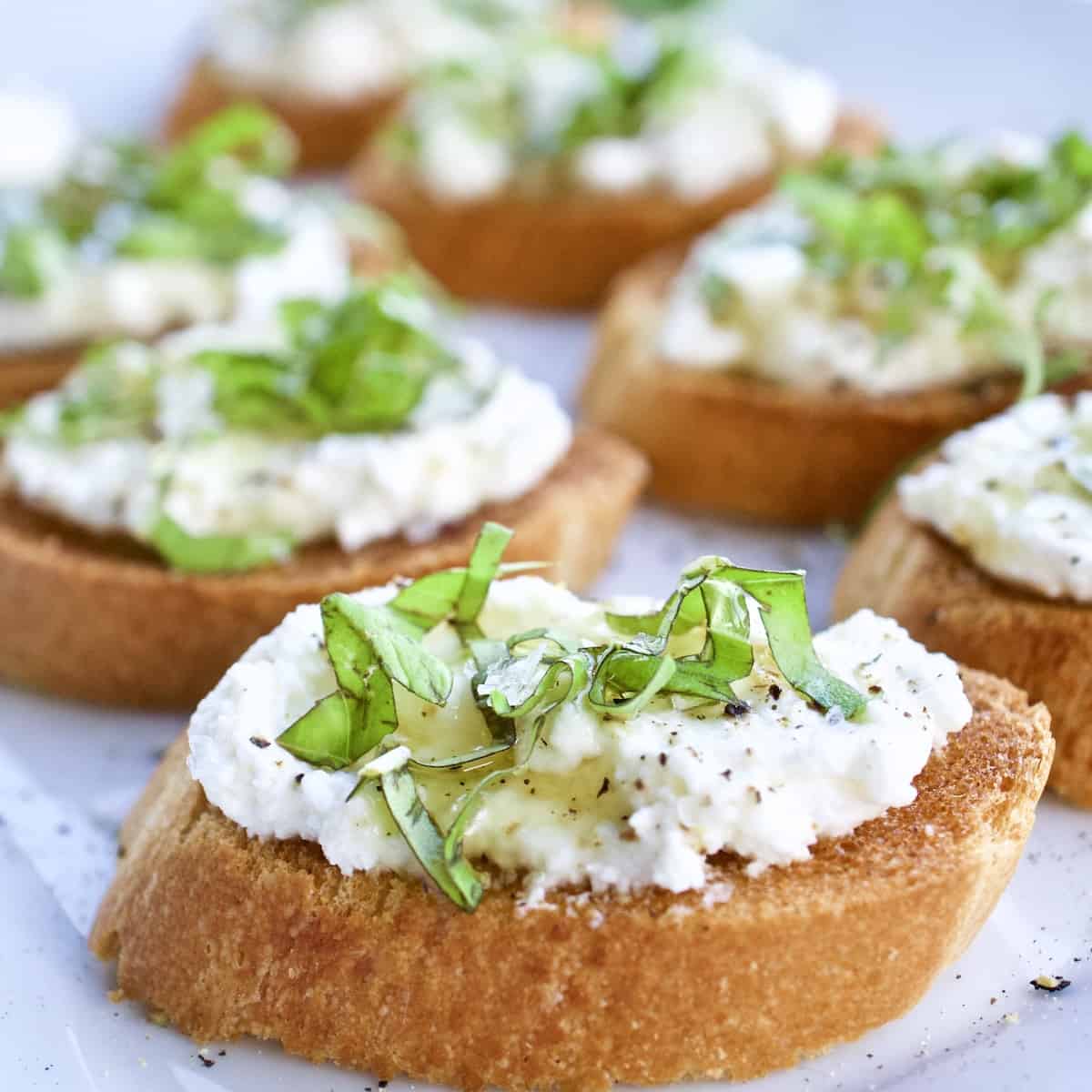 Ricotta Honey Basil Crostini